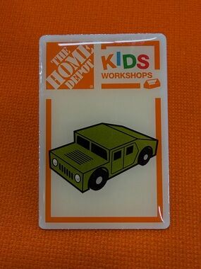 Kids Workshops Green Toy Hummer Pin